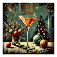 Retro 50er Merry & Bright Christmas Martini
