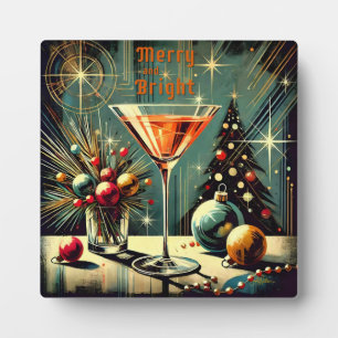 Retro 50er Merry & Bright Weihnachts-Martini Fotoplatte