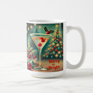Retro 50er Merry Bright Weihnachtscocktail Martini Kaffeetasse
