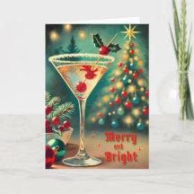 Retro 50er Merry Bright Weihnachtscocktail Martini
