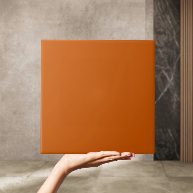 Retro 50er Schlicht Burnt Orange Tile Fliese (Retro 50s Plain Burnt Orange Tile)