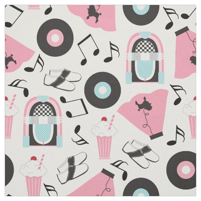 Retro 50er Sock Hop Fabric Stoff (Muster)
