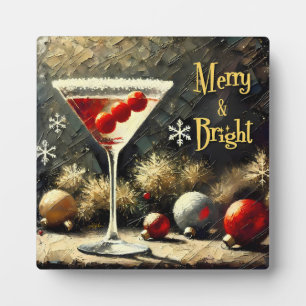 Retro 50er Triple Cranberry Weihnachts-Martini Fotoplatte