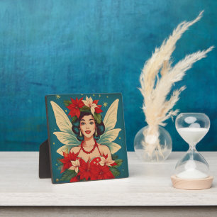 Retro 50er Tropical Christmas Button-Up Beauty Que Fotoplatte