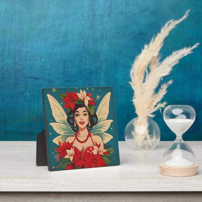 Retro 50er Tropical Christmas Button-Up Beauty Que Fotoplatte (InSitu)