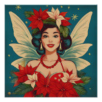 Retro 50er Tropical Christmas Button-Up Beauty Que
