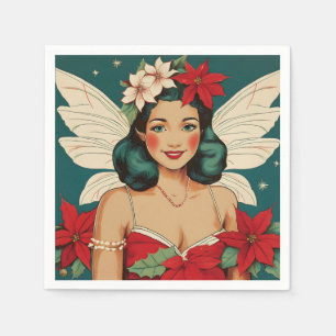 Retro 50er Tropical Christmas Button Up Starlet Serviette