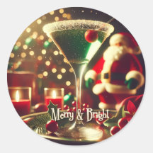 Retro 50er Weihnachtsmann Christmas Grüner Martini