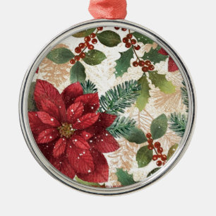Retro 50er Weihnachtsstern Rot Grün Creme Ornament Aus Metall