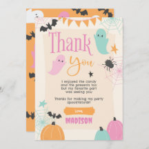 Retro 50s Halloween Party Thank You Card