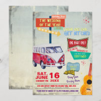 Retro 50's Hochzeit Einladung