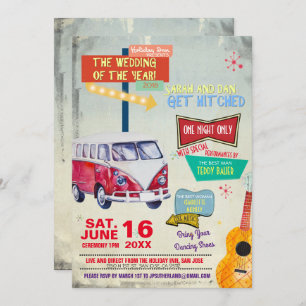 Retro 50's Hochzeit Einladung