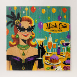 Retro 50s Mardi Gras Martini Cocktail Party Puzzle