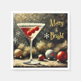 Retro 50s Triple Cranberry Christmas Martini Serviette