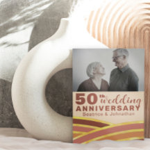 Retro 50th Wedding Anniversary Black & Gold Foto