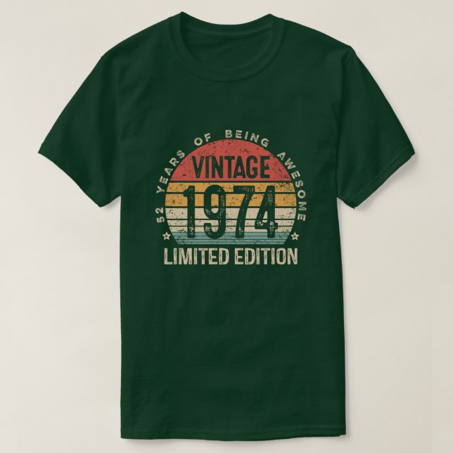 Retro 52 Jahre 1974 Limitierte Edition 52. Geburts T-Shirt (Design vorne)