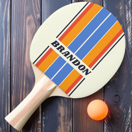 Retro 5 Board Streifen mit Namen Tischtennis Schläger