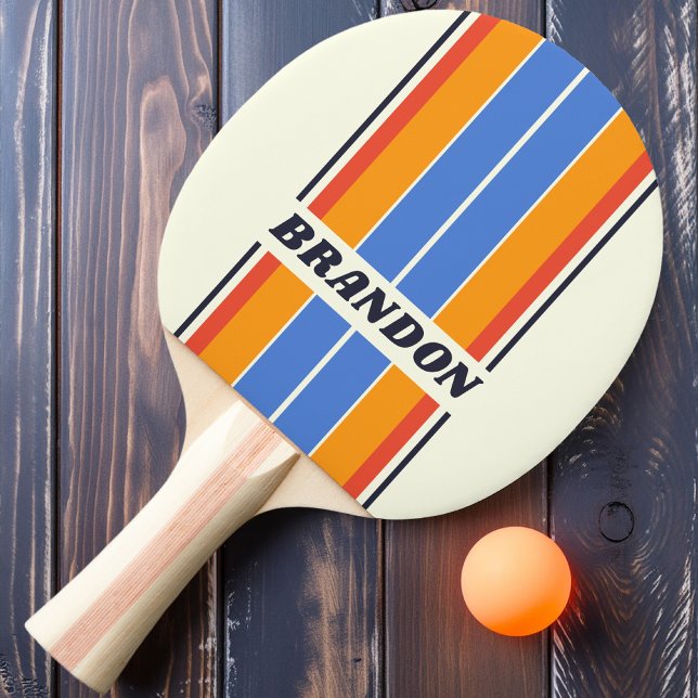 Retro 5 Board Streifen mit Namen Tischtennis Schläger (Von Creator hochgeladen)