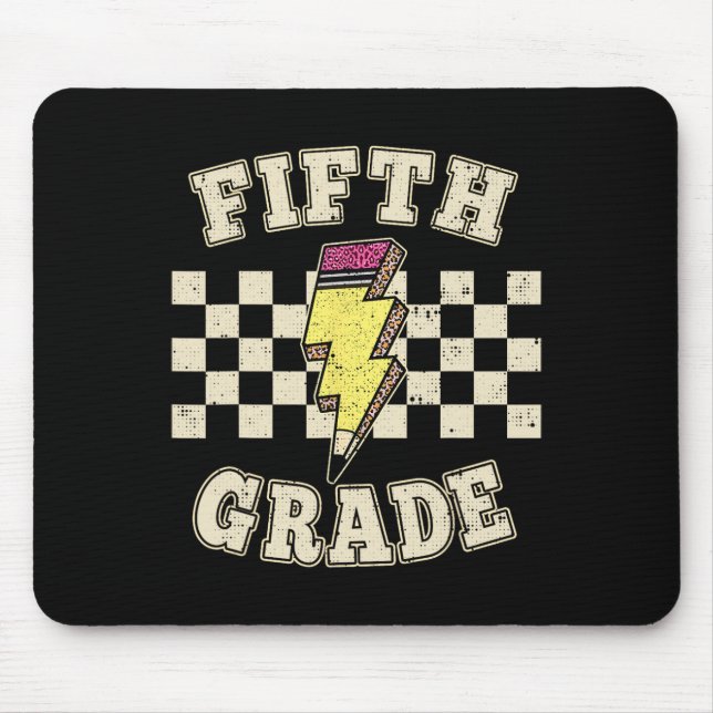 Retro 5. Lehrer Blitzableiter Lehren Mousepad (Vorne)
