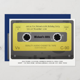 RETRO 60. Geburtstag MAN lädt Music Cassette 60er Einladung