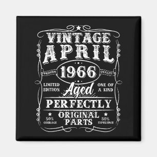 Retro 60 Jahre alte April 1966 Vintage 60. Geburts Magnet