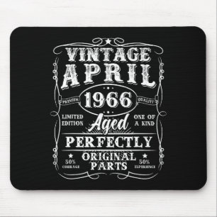 Retro 60 Jahre alte April 1966 Vintage 60. Geburts Mousepad
