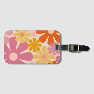 Retro 60er 70er Ästhetik Blumenmuster Gepäckanhänger