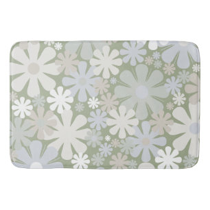 Retro 60er 70er Ästhetisch florales Muster Sage Gr Badematte
