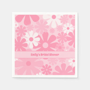 Retro 60er 70er Ästhetisch Pink Floral Personalisi Serviette