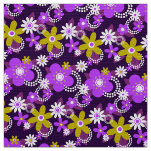 Retro 60er 70er Blume Fabric v3 Stoff