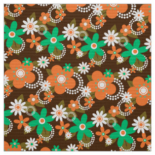 Retro 60er 70er Blume Gewebe v2 Stoff