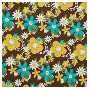 Retro 60er 70er Blume Gewebe x1 Stoff