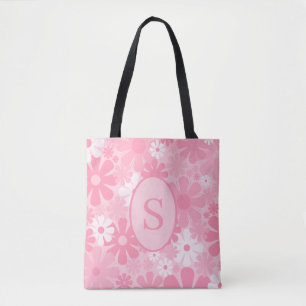 Retro 60er 70er Blumenmuster mit Anfangsbuchstabe