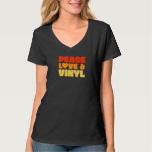 Retro 60er 70er Dj Peace Liebe Vinyl Music Lp Reco T-Shirt