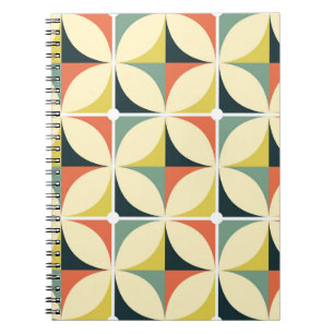 Retro 60er 70er geometrisches Muster. Notizblock