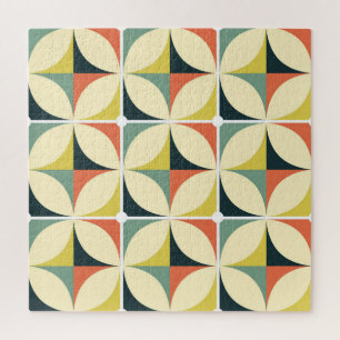Retro 60er 70er geometrisches Muster. Puzzle