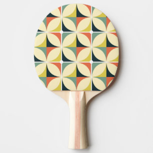 Retro 60er 70er geometrisches Muster. Tischtennis Schläger