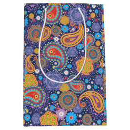 Retro 60er 70er Hippie Paisley Pattern Mittlere Geschenktüte