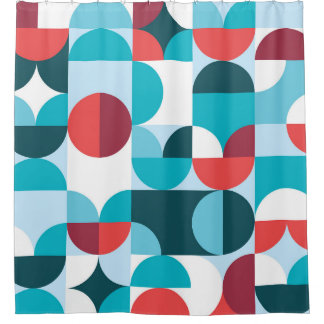 Retro 60er 70er Jahre minimalistisches Muster Duschvorhang