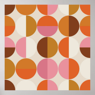 Retro-60er - 70er mit Regenbogensonne Poster