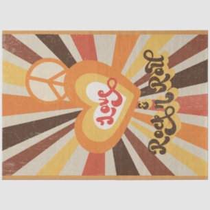 Retro 60er 70er Peace Liebe Rock'n'Roll Decoupage  Seidenpapier