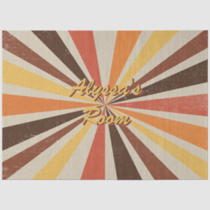 Retro 60er 70er Sunburst Streifen Name Room Decoup Seidenpapier