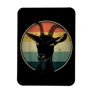 Retro 60er 70er Vintager Bauer Tierziege Magnet