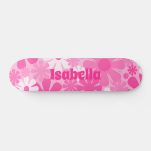 Retro 60er 70er Y2K Ästhetisch floral Personalisie Skateboard