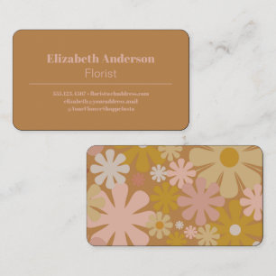 Retro 60er Ästhetisch Vintag Moderne Blume Visitenkarte