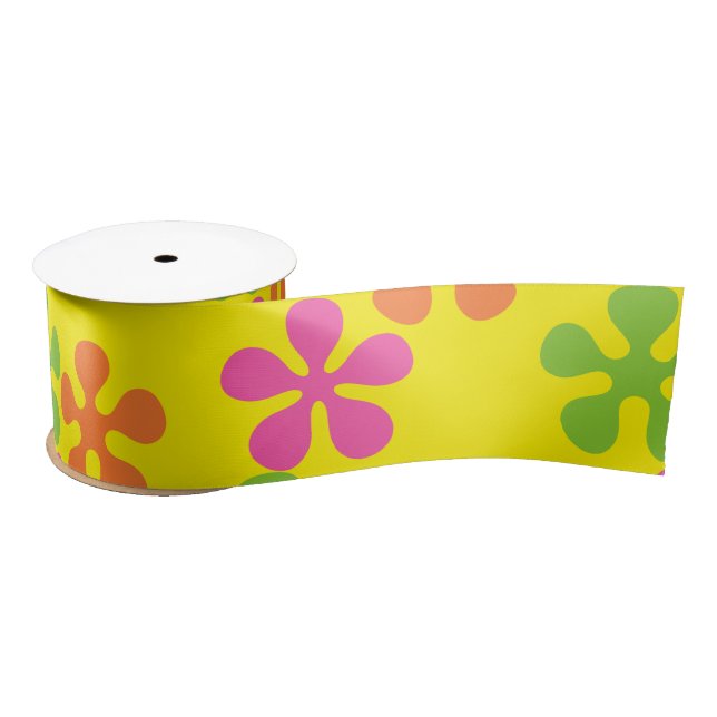 Retro 60er Blume Band Satinband (Spule)