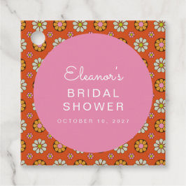 Retro 60er Blume Orange Rosa Brautparty Custom Geschenkanhänger