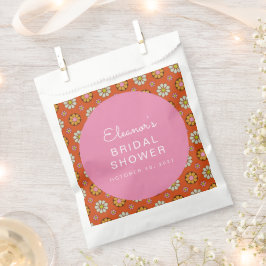 Retro 60er Blume Orange Rosa Brautparty Custom Geschenktütchen