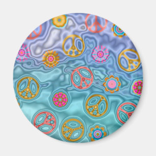 Retro 60er Friedens-Ozeanwellen-Bekleidungsgeschen Magnet