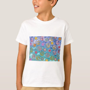 Retro 60er Friedens-Ozeanwellen-Bekleidungsgeschen T-Shirt